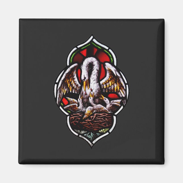 The Pelican in Her Piety Eucharistic Symbol Magnet (Front)