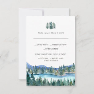 The Pemi River Watercolor RSVP w/Meal Choice Card