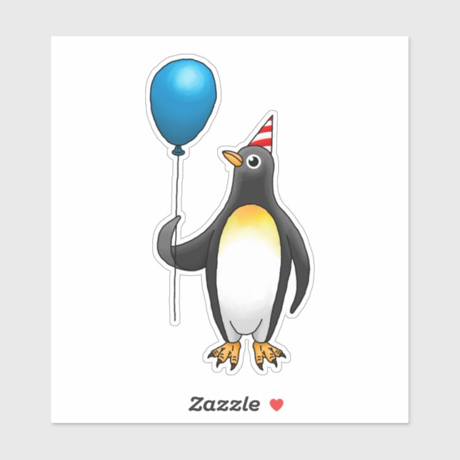 The penguin is holding a blue balloon (Sheet)