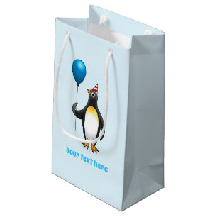 The Penguin with the Birthday Balloon Small Gift Bag
