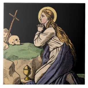 The Penitent Magdalene Praying Tile