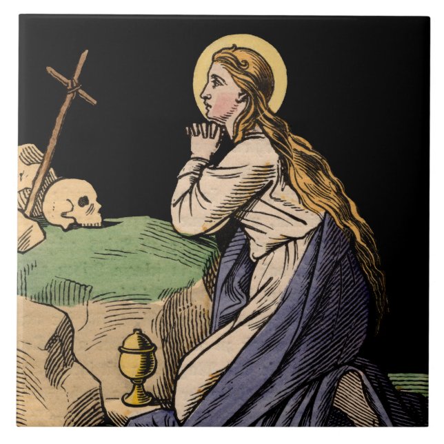 The Penitent Magdalene Praying Tile (Front)