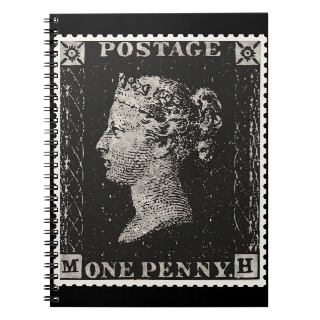The Penny Black Postage Stamp Spiral Notebook (Front)