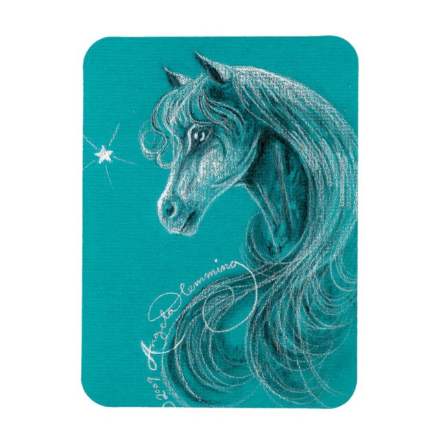 The Pensive Arabian Horse Magnet (Vertical)