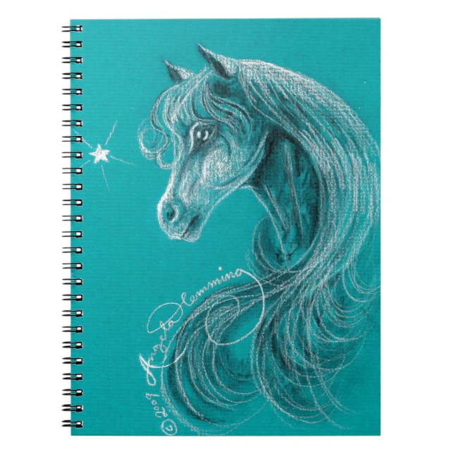 The Pensive Arabian Horse Spiral Notebook (Front)