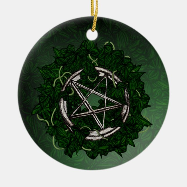 The Pentacle & The Ivy Ceramic Tree Decoration (Front)