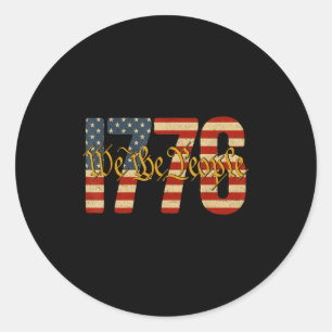 The people 1776 vintage american flag patriotic classic round sticker