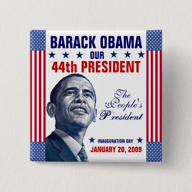 The People's President 15 Cm Square Badge (Front)