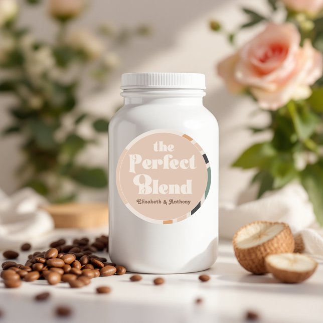The Perfect Blend Boho Round Wedding Favour Classic Round Sticker (The Perfect Blend Boho Round Wedding Favor Classic Round Sticker)