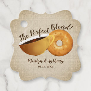 The Perfect Blend Coffee and Bagel Wedding Favour Tags