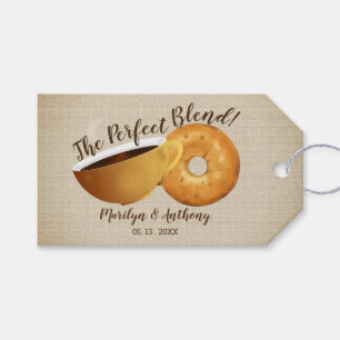 The Perfect Blend Coffee and Bagel Wedding Gift Tags