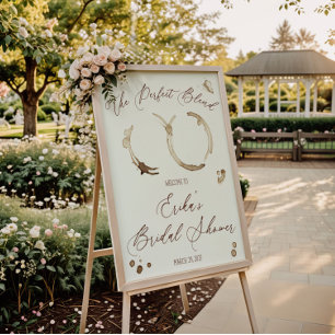 The Perfect Blend! Coffee Bridal Shower Welcome Poster