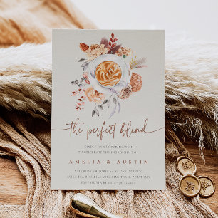 The Perfect Blend Coffee Brunch Engagement Party Invitation