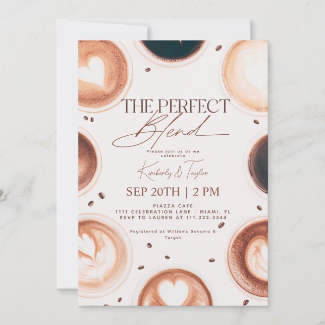 The Perfect Blend Coffee Couples Wedding Shower Invitation (Front)