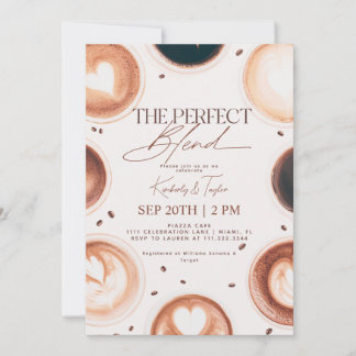 The Perfect Blend Coffee Couples Wedding Shower Invitation