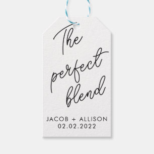 the perfect blend coffee lover wedding favour coff gift tags