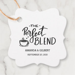 The Perfect Blend Coffee Lover Wedding Script Favour Tags
