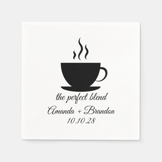 The Perfect Blend Coffee lovers Wedding  Napkin (Front)