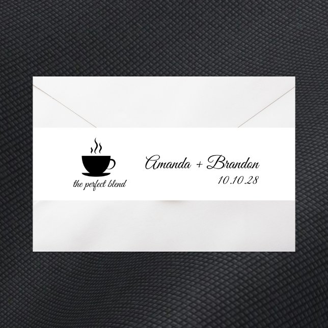 The Perfect Blend Coffee Typography Wedding Invitation Belly Band (The Perfect Blend Coffee Typography Wedding Invitation Belly Band)