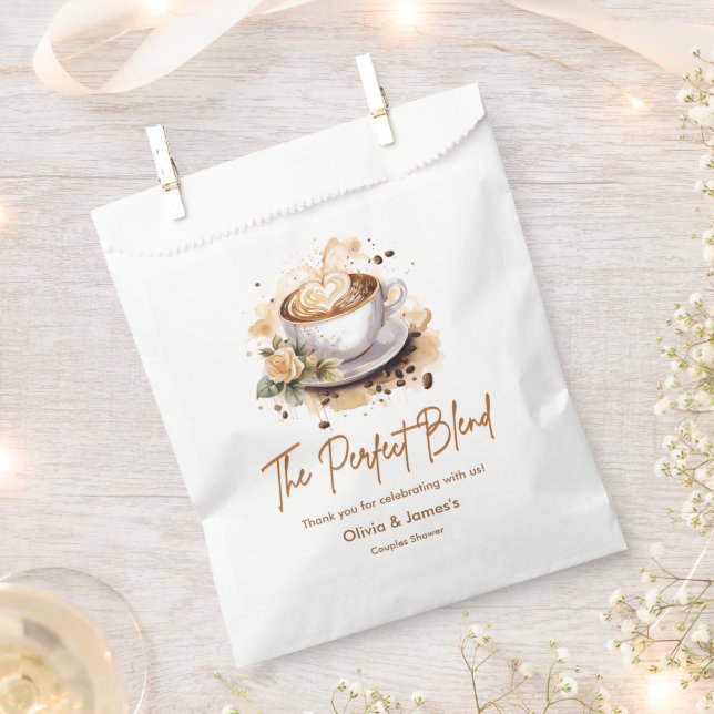The Perfect Blend Coffee Wedding Couples Shower  Favour Bags (Clipped)