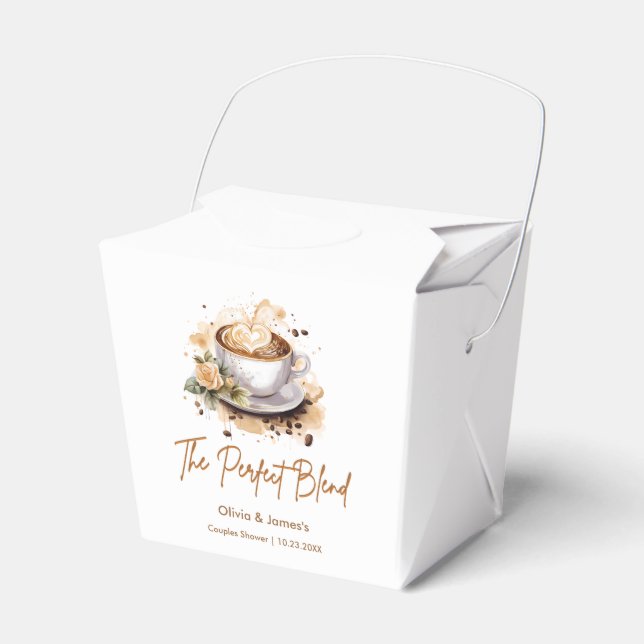 The Perfect Blend Coffee Wedding Couples Shower  Favour Box (Front Side)