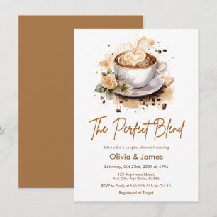 The Perfect Blend Coffee Wedding Couples Shower Invitation
