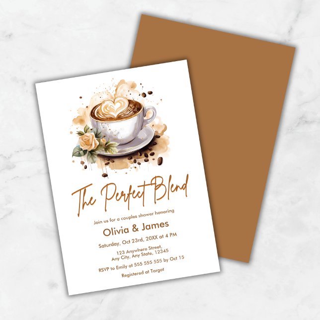 The Perfect Blend Coffee Wedding Couples Shower Invitation (The Perfect Blend Coffee Wedding Couples Shower Invitation )