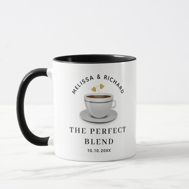 The Perfect Blend Coffee Wedding Favour    Mug (Left)