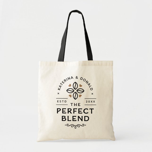 The Perfect Blend Coffee Wedding Gift Tote Bag (Front)