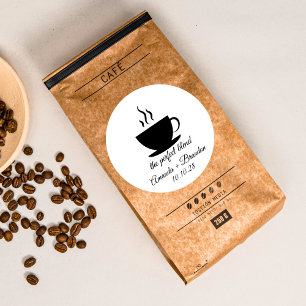 The Perfect Blend Coffee Wedding Thank You Classic Round Sticker