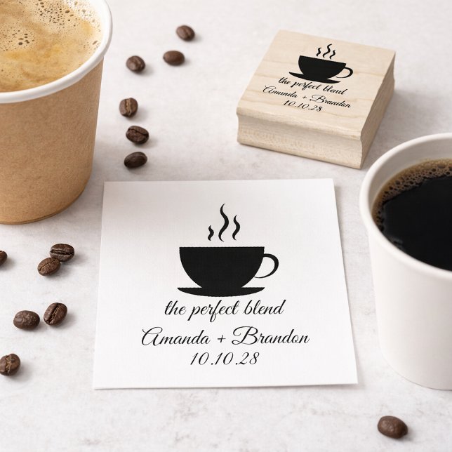 The Perfect Blend Coffee Wedding Thank You Rubber Stamp (Creator Uploaded)