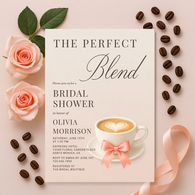 The Perfect Blend Coquette Coffee Bridal Shower Invitation (Creator Uploaded)