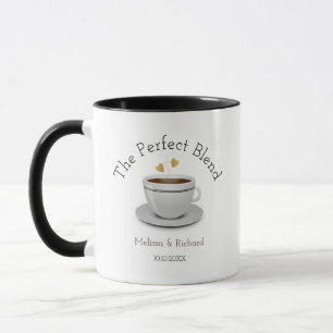 The Perfect Blend Heart Coffee Wedding Favour   Mug
