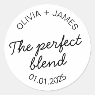 The Perfect Blend Labels Round White Matte