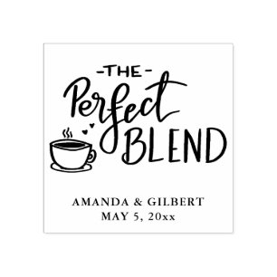 The Perfect Blend Modern Coffee Script  Rubber Stamp
