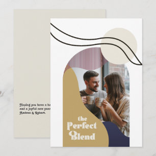 "The Perfect Blend" Modern Geometric Boho Wedding Holiday Card