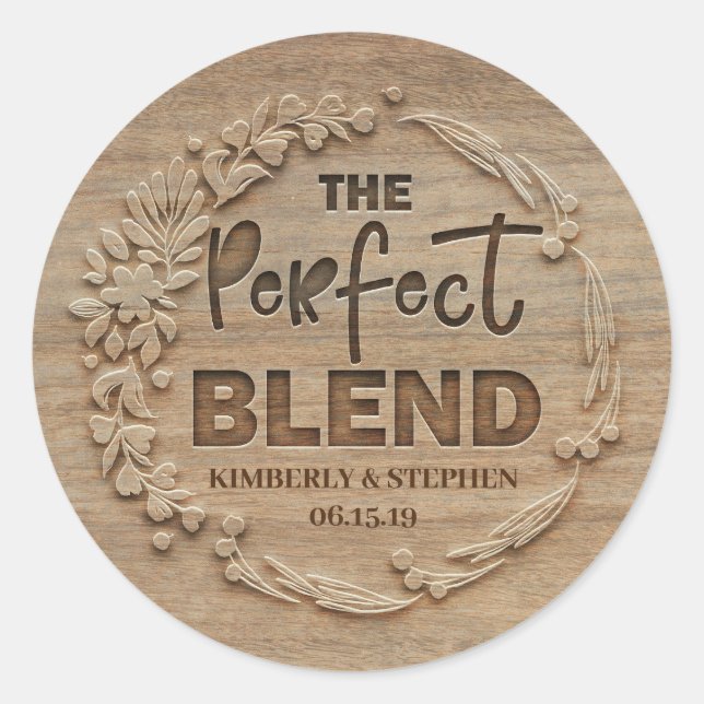 The Perfect Blend Wedding Classic Round Sticker (Front)