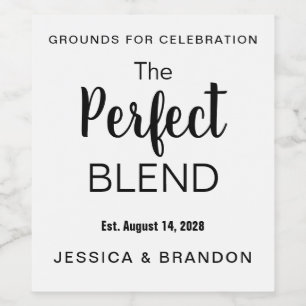 The Perfect Blend Wedding Coffee Label CF001wnn