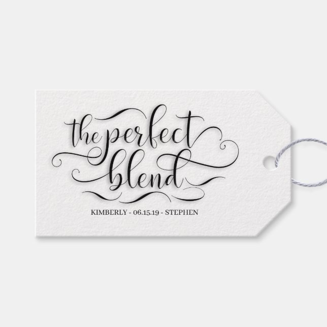 The Perfect Blend Wedding Gift Tags (Front (Horizontal))