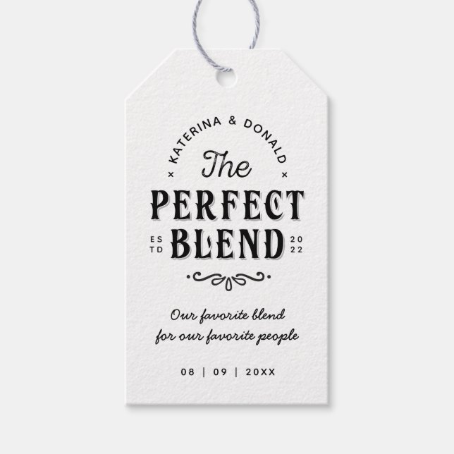 The Perfect Blend Wedding Gift Tags (Front)