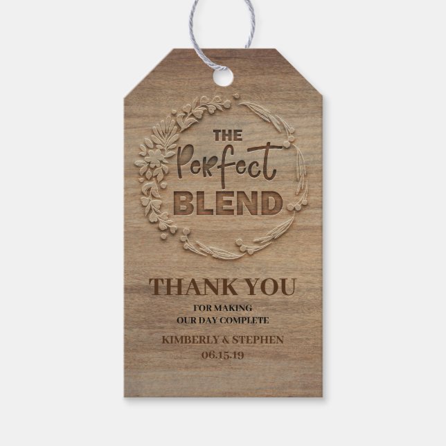 The Perfect Blend Wedding Gift Tags (Front)