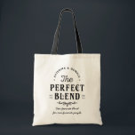 The Perfect Blend Wedding Gift Tote Bag<br><div class="desc">The Perfect Blend. Add a fun touch of colour and unique style to your wedding or bridal shower favours. A bridal shower favour bag is a great addition to party planning. These unique bags will easily be used as a gift and can serve as a beautiful decoration at your wedding...</div>