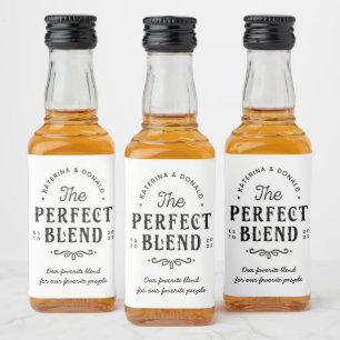The Perfect Blend Wedding Liquor Bottle Label