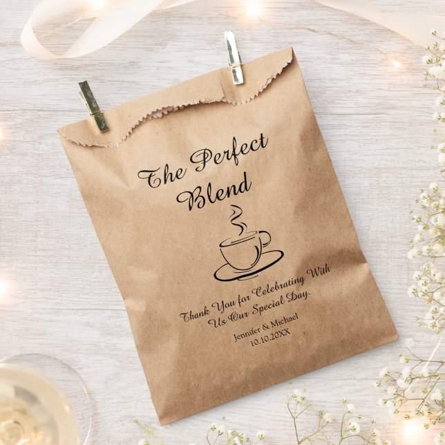 the perfect blend ,wedding thank you coffee favour bags (Clipped)