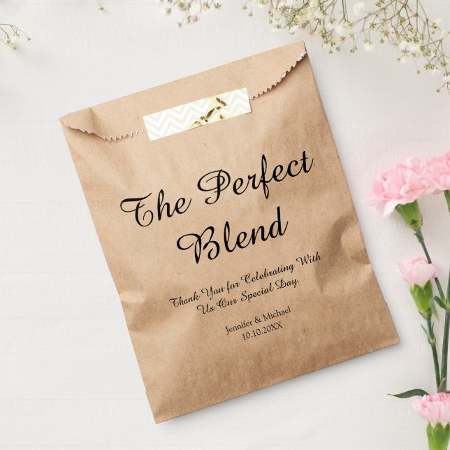 the perfect blend ,wedding thank you minimalist  favour bags (Sealed)