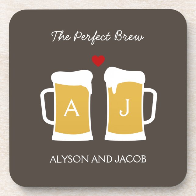 The Perfect Brew Custom Coasters (Front)