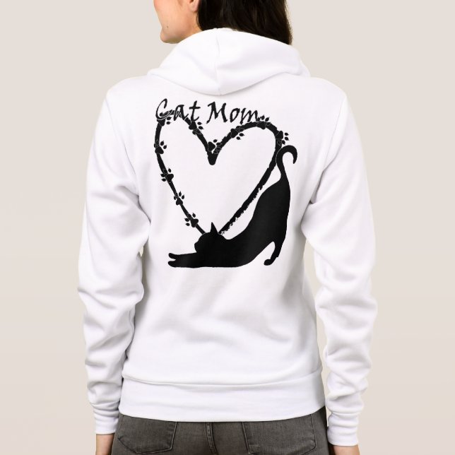 The Perfect "Cat Mum" Hoodie with print on back. (Back)