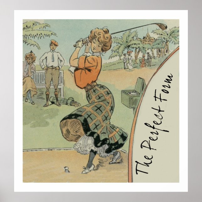 The Perfect Form Woman Golfer Poster (Front)