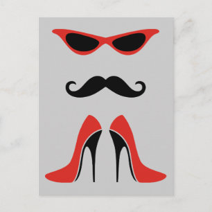 The Perfect Look in Black & Red Postcard