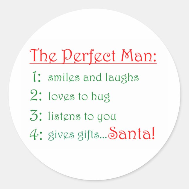 The Perfect Man -stickers Classic Round Sticker (Front)